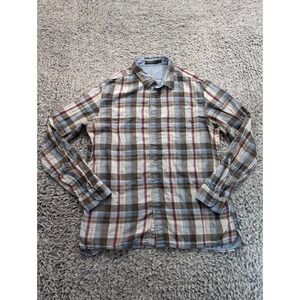 Banana Republic Shirt Men Large Blue Plaid Normcore Preppy Long Sleeve Casual